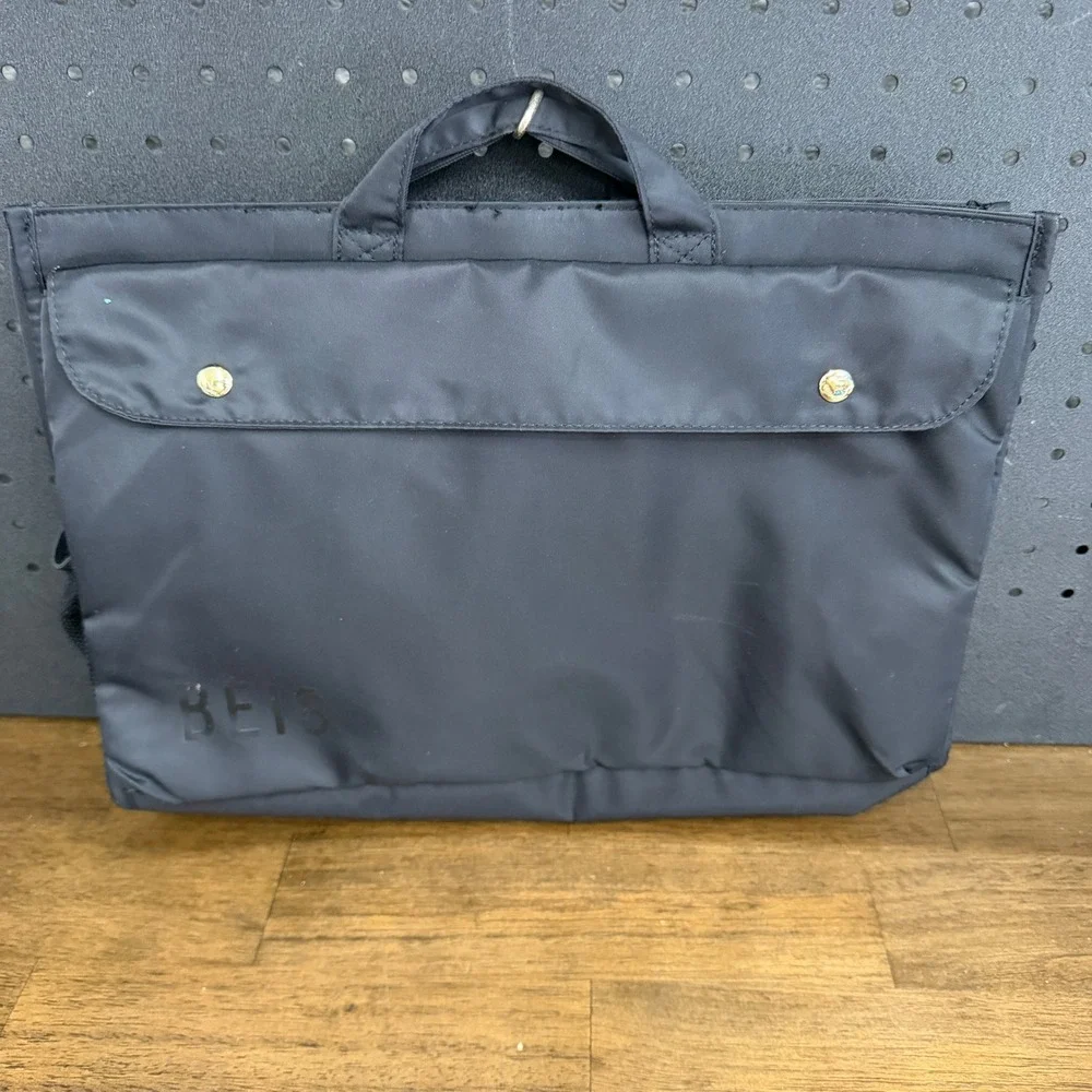 BEIS Tote Insert Organizer Women Black Nylon Travel Laptop Bag